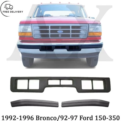Centro de moldura de parachoques delantero + almohadilla lateral para Bronco 1992-96 / 92-97 Ford 150-350 Foto 1 de 4