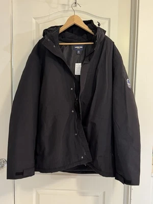 NWT Land's End Men's XXL 2Layer Squall Parka Waterproof Black  Hooded Full Zip - Image 1 of 4