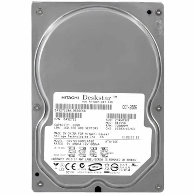 Hitachi HDS721680PLAT80 Hard Disk HDD IDE 80GB 3.5" PATA EIDE Hard Drive ATA - Image 1 of 2
