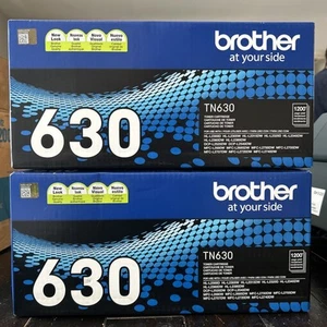 Brother TN630 630 *Qty 2* Black Toner Cartridges 1200 Pages NEW - Picture 1 of 5