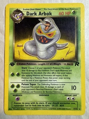 Dark Arbok 1st Edition Non Holo Rare WOTC Pokemon Team Rocket - Image 1 of 4