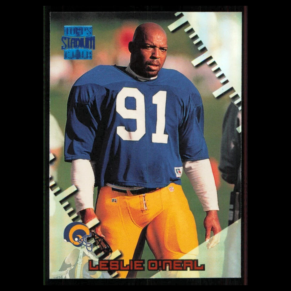 Leslie ONeal #317 1996 Topps Stadium Club St. Louis Rams Football Card NFL NM - Image 1 of 3
