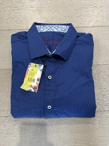 NWT ROBERT GRAHAM Men’s Casual Shirt Sz 2XL Clr DARK BLUE Design / WINDSOR 2 - Picture 1 of 9