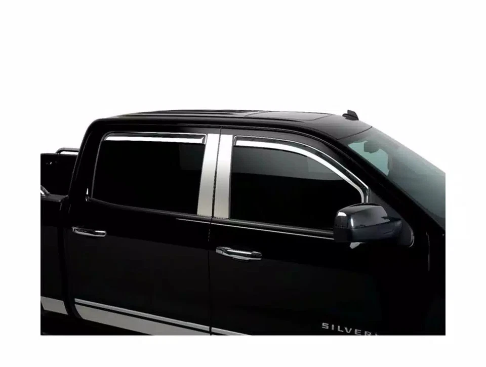 Putco Deflectors Fits Chevy/ GMC 14-19 Double Cab Set/4 In Channel Chrome Foto 1 de 4