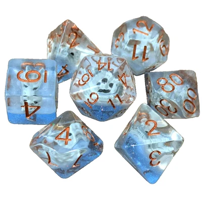 DND Dice Set Dragon Skull 7pcs Polyhedral Game Resin Die D&D TTRPG Geek Gift - Image 1 of 4