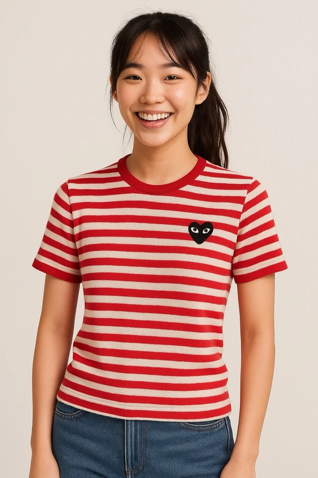 Comme des Garçons PLAY Top Tejido a Rayas Lana Seda Cachemira Adolescente Talla L Mujeres XS Foto 1 de 4