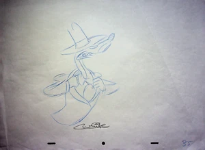 Wer gerahmte Roger Rabbit 1988 Produktion signiert Collin handgezeichnet Smartass #WC - Bild 1 von 3