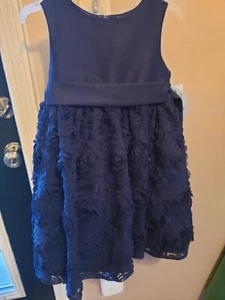Cinderella Special Occasion Tulle Dress Navy Floral Design Sleeveless Size 4 NEW - Picture 1 of 21