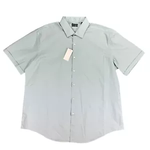 Van Heusen Mens Flex Collar Slim Fit Stretch Dress Shirt Teal Blue 2XL 18-18.5 - Picture 1 of 4