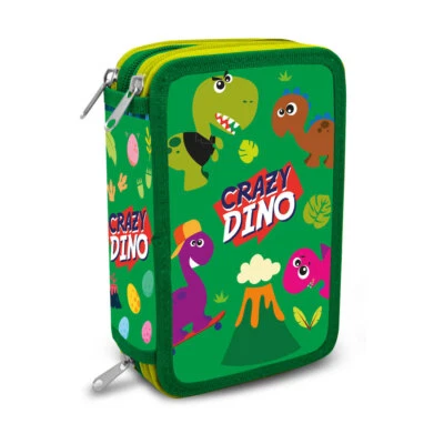 KIDS LICENSING Crazy Dino Federtasche Federmäppchen 44 Teile