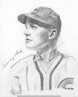 Stan Hack Chicago Cubs Graphite Art Print of Signed 1940 Original All-Star