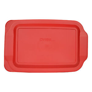 Pyrex 233-PC Rectangle 9" x 13" 3 Quart Storage Container Lid Cover Red New