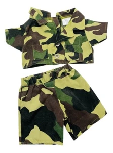 Build-A-Bear Green Camouflage Army Outfit Pants and Shirt Military Camo Uniform - Picture 1 of 6