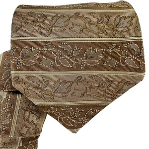 Robert Talbott Best of Class Nordstrom Tie Finest Silk Floral Striped Gold Brown - Picture 1 of 8