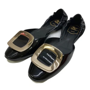 Roger Vivier Women's Flat d'Orsay Buckle Pumps Size 37.5 - Picture 1 of 7