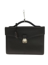 Dunhill Side Car Brown Leather Flap Metal Lock-Closure Top Handle Business Bag