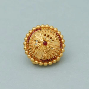 22 Karat Gelbgold Maang Tika Borla Haar Kopf Schmuck Meena Design KA3131 - Bild 1 von 3