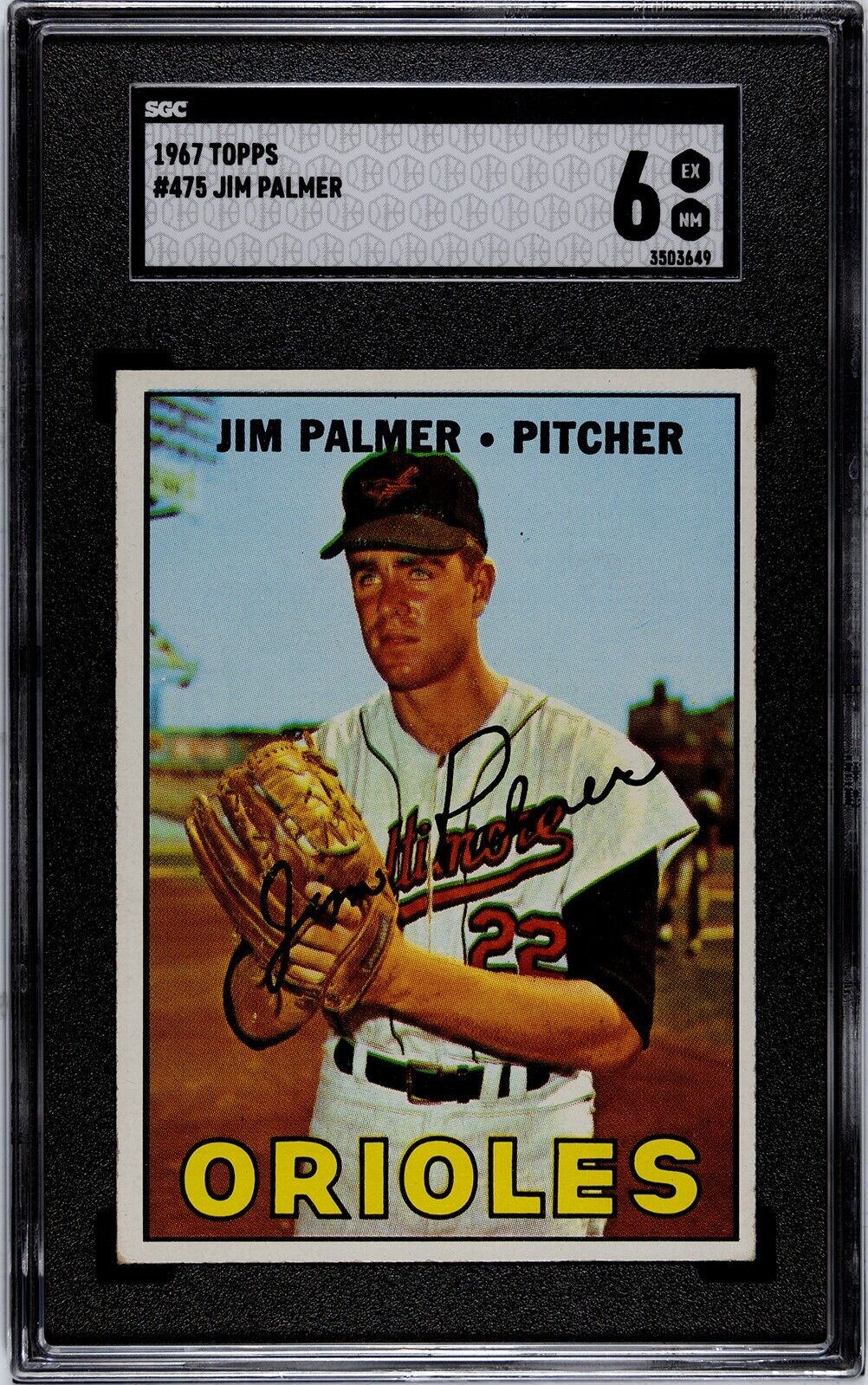 1967 Topps Jim Palmer  #475 HOF Baltimore Orioles SGC 6