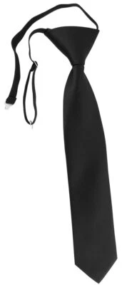 TigerTie Security Sicherheits Krawatte in schwarz Uni - vorgebunden mit Gummizug