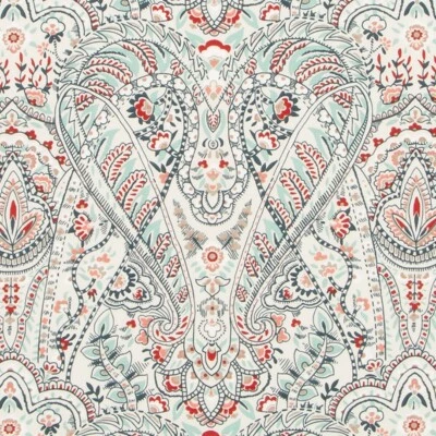 50 Yards fabric roll, Print, Cotton Blend, 54" Width, Sweetheart/Red and Mint - Image 1 of 4