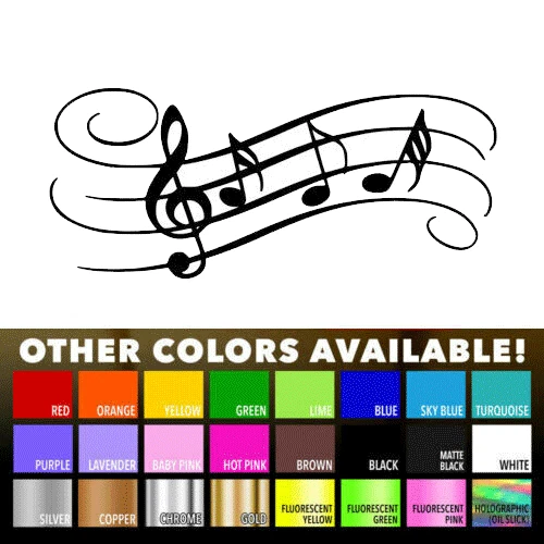 Calcomanía de vinilo de notas musicales musicales para decoración de arte de pared de ventana de coche de hogar Foto 1 de 4