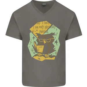 Divertido Libro Lectura Búho Bookworm Libros Hombre Cuello En V Camiseta Algodón - Picture 1 of 31