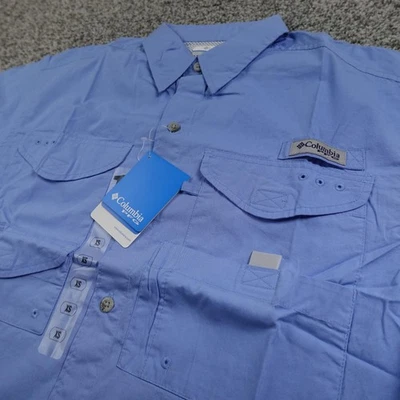 NUEVA Camisa Columbia Para Hombres XS Azul Cabeza de Hueso PFG Manga Corta Pesca Ventilada Exterior Foto 1 de 4
