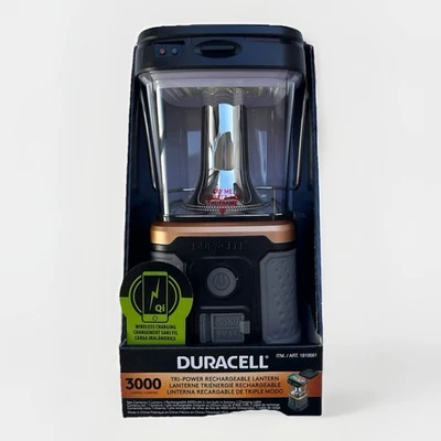 Duracell 3000 Lumen Rechargeable Lantern – Solar, USB, Qi, D Battery Ready