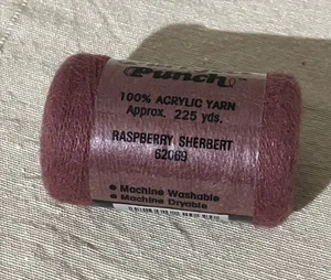 Raspberry Sherbert Vtg Purrfect Punch Embroidery Thread Acrylic Yarn Skein 62069 - Picture 1 of 1