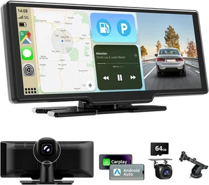 10,26 Pulgadas Pantalla Coche De Carplay Android Auto, Radio Coche Bluetooth Con - Imagen 1 de 12