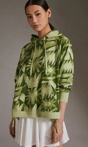 Daily Practice by Anthropologie The Sudadera con Capucha Top Verde Floral Pullover Talla M - Imagen 1 de 11