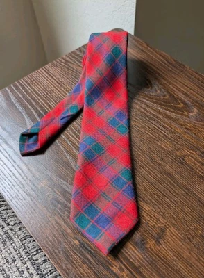 Corbata roja azul verde Robertson of Scotland clan tartán lana a cuadros Foto 1 de 4