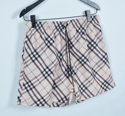 Pantalones cortos de baño de lujo Burberry para hombre L vintage a cuadros beige Foto 1 de 4