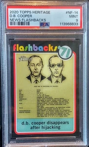 2020 Topps Heritage News Flashbacks D.B. Cooper Disappearance #NF-14 PSA 9 Mint - Bild 1 von 2