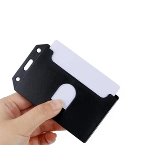 1x Resistente 2 Caras Multi Tarjeta Vertical Porta Insignia Estuche Protector - - Imagen 1 de 13