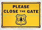 Park Service Please Close Gate Conservation metal tin