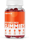 Multivitamin Gummies with Omega 3 x60 - Strawberry Flavour Gummy Vitamins Adults