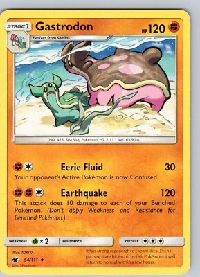 Pokemon TCG Gastrodon S&M Crimson Invasion 54/111 Regular Uncommon Card LP-NM - Image 1 of 2