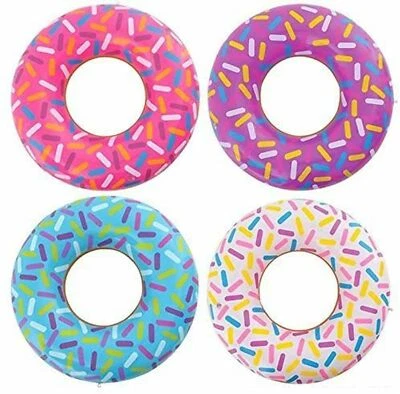 4 Surtidos 18" Sprinkle Donut Inflable Piscina Fiesta Decoración Flotador Juguete Inflable Foto 1 de 2