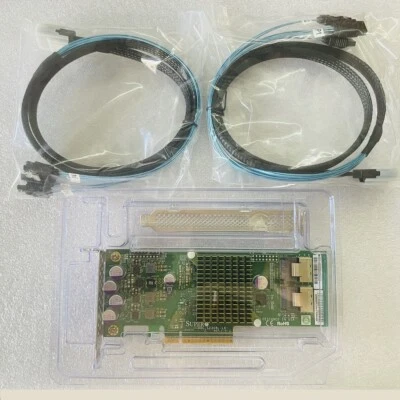 Supermicro AOC-S2308L-L8i (9207-8I) PCIe 6Gbps HBA P20 IT Mode + 8087 SATA cable - Image 1 of 4