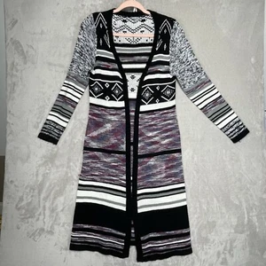 CHARLOTTE RUSSE Size Large Striped Sweater Duster Cardigan - Picture 1 of 4