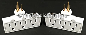 2X Swivel 3 Outlet Triple AC Wall Plug Power Tap Splitter 3-Way Electric Adapter - Afbeelding 1 van 12