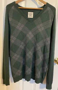 Suéter Antiguo Azul Marino Mezcla Cachemira Talla XL Argyle Cuello en V Pullover Preppy Abuelo - Imagen 1 de 8