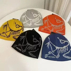 New Arcteryx Bird Head Black Toque Beanie Hat Orca black Merino wool Knitted Cap - Zdjęcie 1 z 16