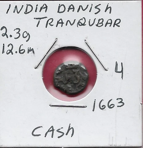 INDIA DANISH,TRANQUEBAR 1 CASH 1663 RULER FREDERIK III,NORSE LION TO LEFT,LETTER Cover