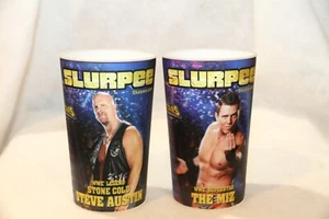 WWE 7-Eleven Lenticular All Stars Slurpee Cups 2011 - Set of 2 The Miz & Austin - Picture 1 of 4