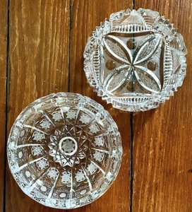 ELEGANT VINTAGE LEAD CRYSTAL ASHTRAYS -Bohemian & American, Hand Cut - Picture 1 of 24