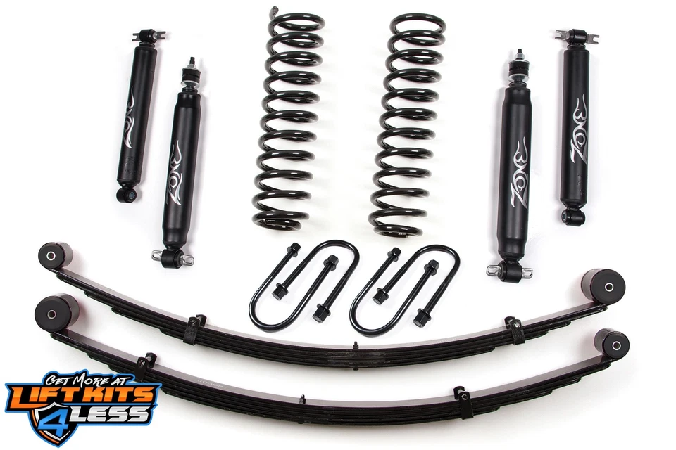Kit de elevación Zone J21N 3" con resortes de hoja traseros para Jeep 84-01 (XJ) con eje Chrysler Foto 1 de 3