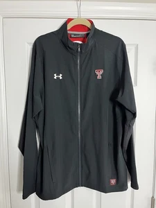Used Texas Tech Under Armour Full Zip Lightweight Jacket. Black. Large - Picture 1 of 7
