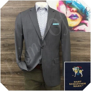HART SCHAFFNER Mens Blazer Sport Coat Casual Jacket Size 42L Wool Suit USA - Picture 1 of 12
